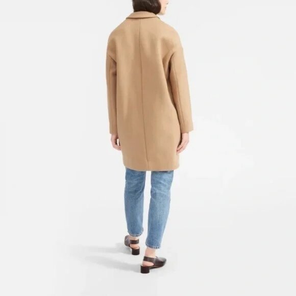 Everlane Cocoon Coat NWT Wool Peacoat Tan Pockets Size 16 - Picture 3 of 6